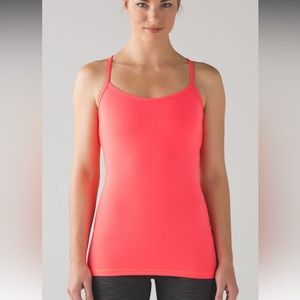 Lululemon Power Y Luon Tank in Electric Coral - Size 6